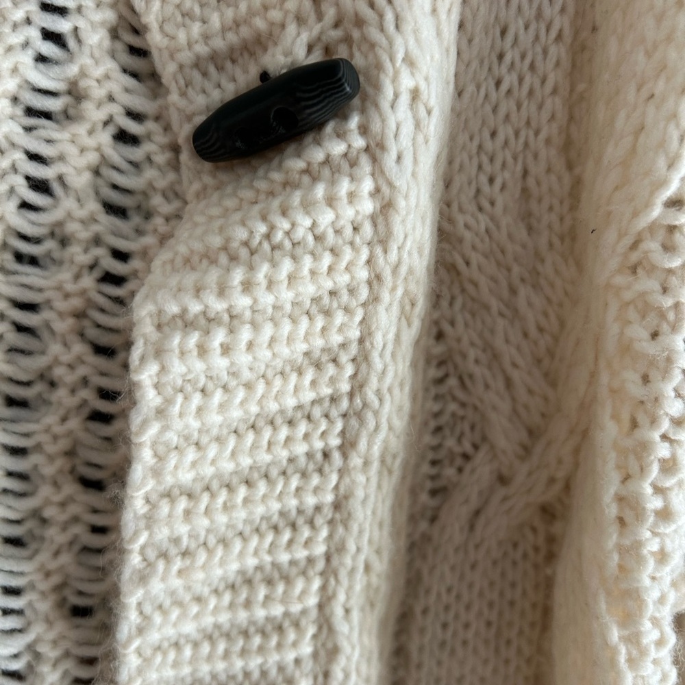 American Eagle Outfitters Cream Cable Knit Cardigan Sweater - Picture 10 of 14